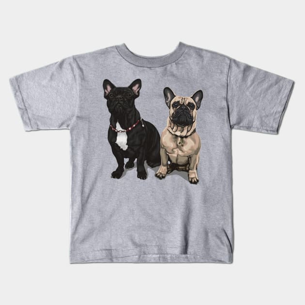 Baxter X Camelot - French Bulldogs Kids T-Shirt by AlmightyClaire